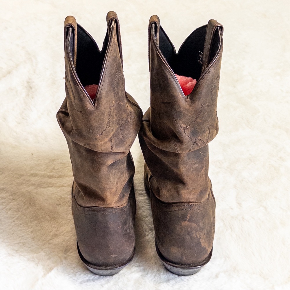 Double H Brown Leather Cowboy Boots - Picture 6 of 10
